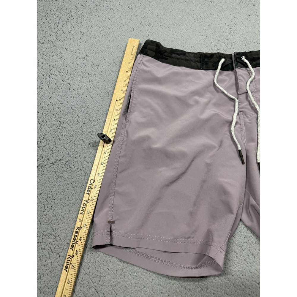BYLT Board Shorts Mens L Purple Solid Swim Trunks Drawstring Pockets Quick Dry - Picture 5 of 9